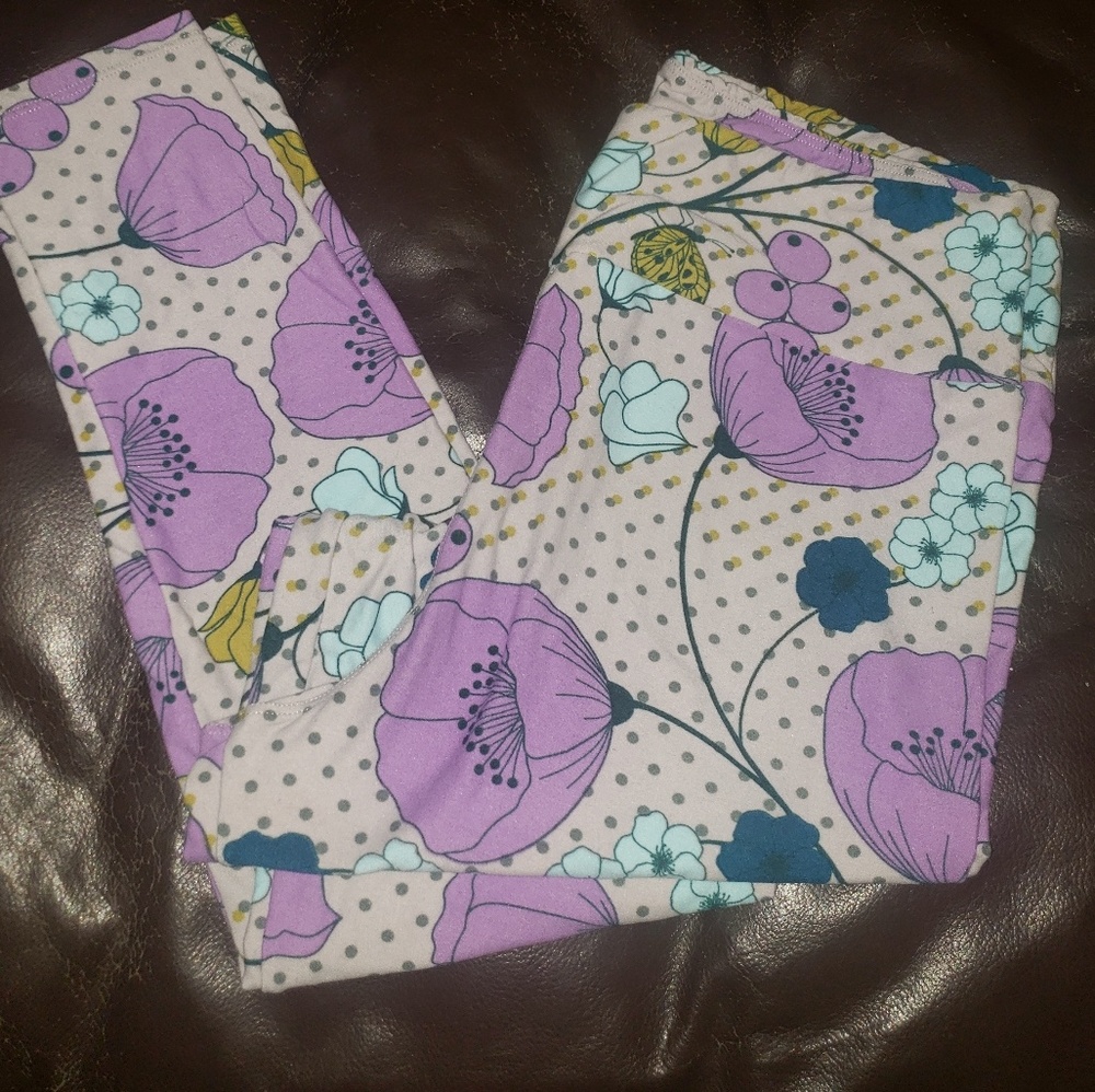 NWOT LULAROE LEGGINGS TC PURPLE GREY